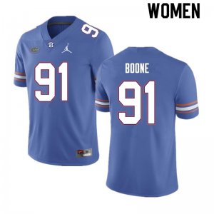 Women's Florida Gators #91 Justus Boone NCAA Nike Royal Authentic Stitched College Football Jersey SZN6262NT